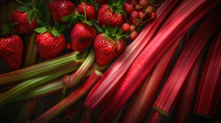 dessert strawberry rhubarbの素材