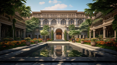 opulent hotel mansion buildingの素材