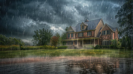 weather house rain stormの素材