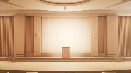 stage podium biege backgroundの素材