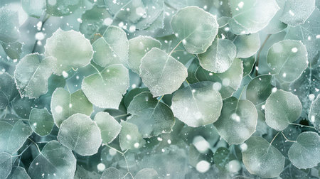 winter snowy leavesの素材