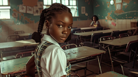 study black girl schoolの素材