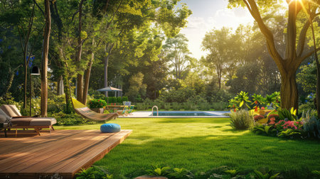 paradise backyard vacationの素材