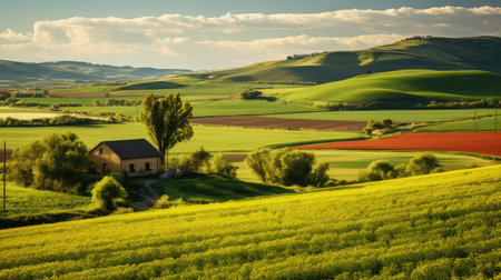 rustic landscape cottage buildingの素材