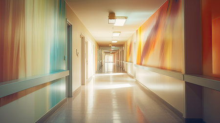 light corridor blurred roomの素材