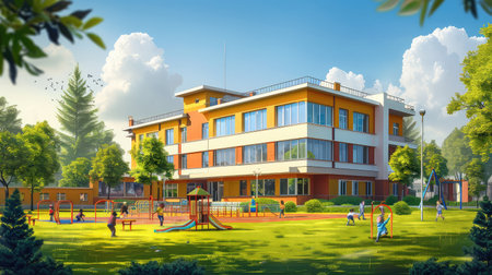 gym elementary school outsideの素材