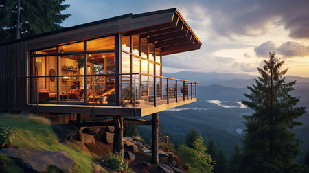 nature wood cottage buildingの素材