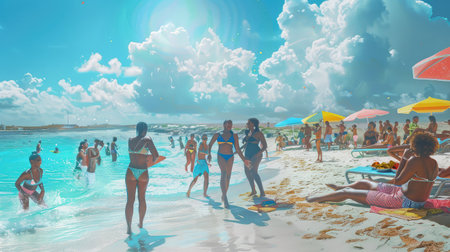 relaxation black people vacationの素材