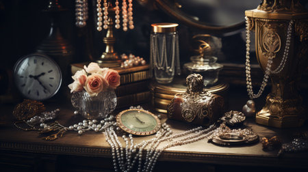timeless retro jewelry backgroundの素材
