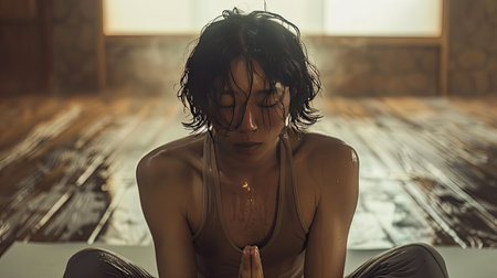 weary tired yogaの素材