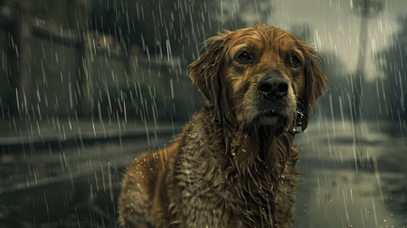 fur dog rainの素材