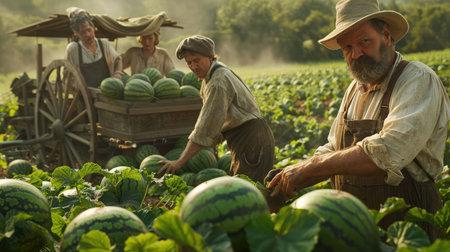 irrigation watermelon farmersの素材