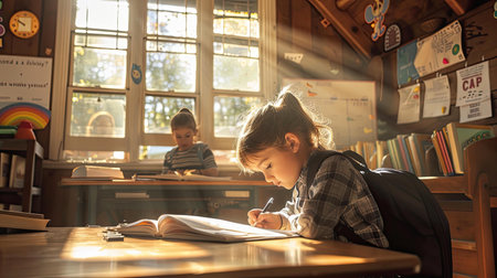 classroom elementary school studentの素材