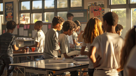 exams students in schoolの素材