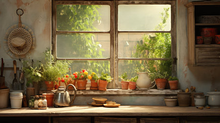 view window kitchen backgroundの素材
