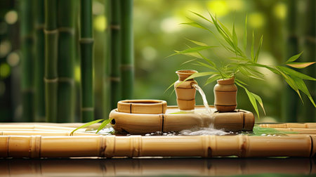 peaceful bamboo zen backgroundの素材