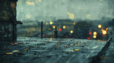 umbrella rainy rooftopの素材