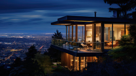 rustic night cottage buildingの素材