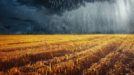 farming harvest rainの素材