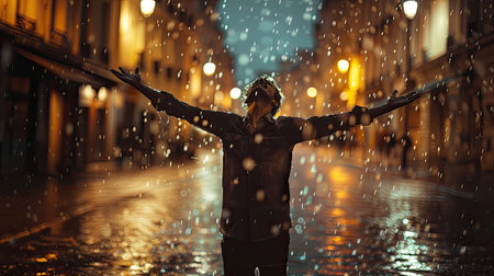 umbrella singing in the rainの素材