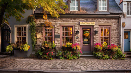 historic city cottage buildingの素材