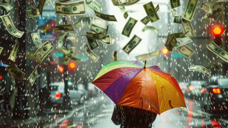 rain raining money umbrellaの素材
