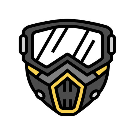 mask paintball game color icon vector illustrationのイラスト素材