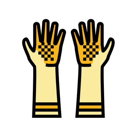 chemical resistant gloves color icon vector illustrationのイラスト素材