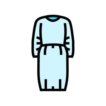 isolation gown ppe protective equipment color icon vector illustrationのイラスト素材