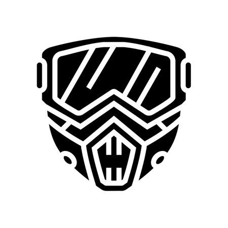 mask paintball game glyph icon vector illustrationのイラスト素材