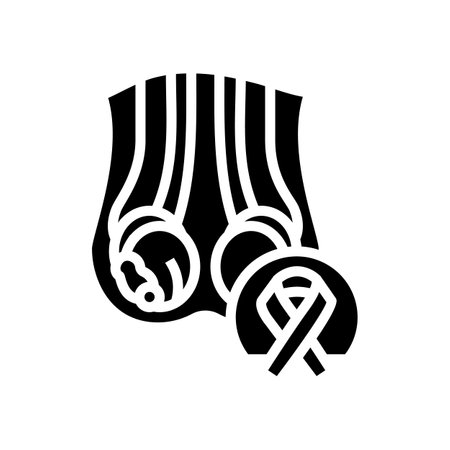 testicular cancer urology glyph icon vector illustrationのイラスト素材