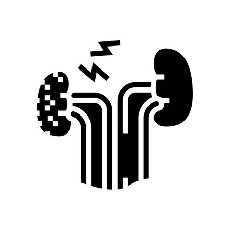 renal failure urology glyph icon vector illustrationのイラスト素材