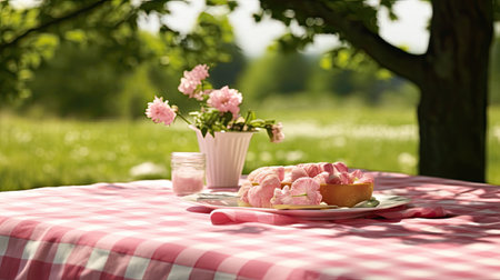 checks pink ginghamの素材