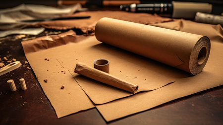 frayed brown paper rollの素材