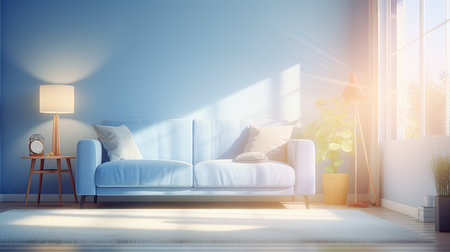 living blurred blue home interiorの素材