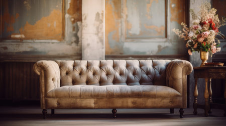 tufted blurred interior couchの素材