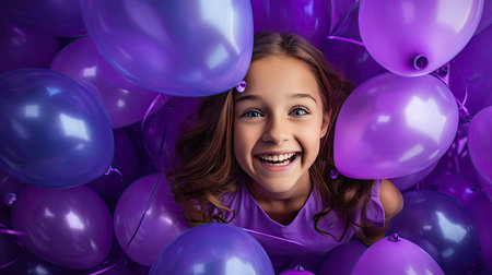 celebration purple balloonsの素材