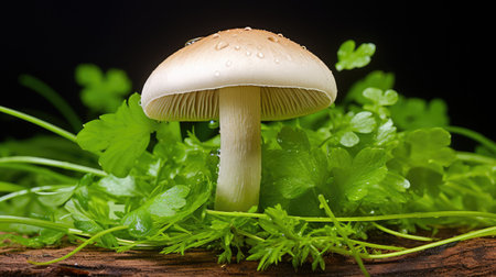 organic vegetable champignon mushroomの素材