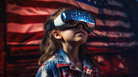 stars american flag technologyの素材
