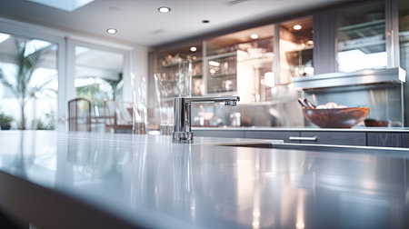 focus blurred house interior kitchenの素材