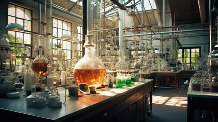 laboratory chemical plant interiorの素材