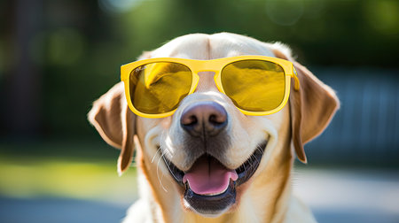 sunglasses dog funny yellowの素材