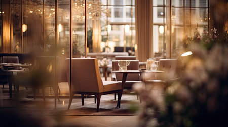 lighting blurred hotel interiorの素材