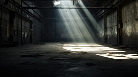 ness dark empty warehouseの素材