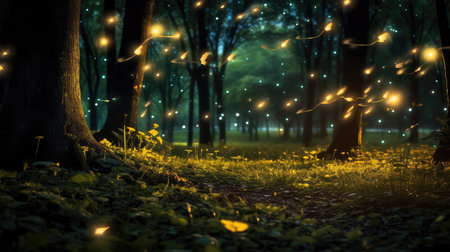 forest lights blurの素材