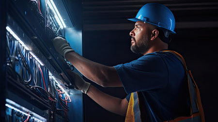 ladder tradesman blue collar workerの素材