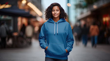 model blue hoodie mockupの素材