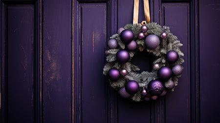 door purple christmas ballの素材