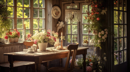 dg blurred cottage interior Inの素材