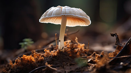 fresh above champignon mushroomの素材